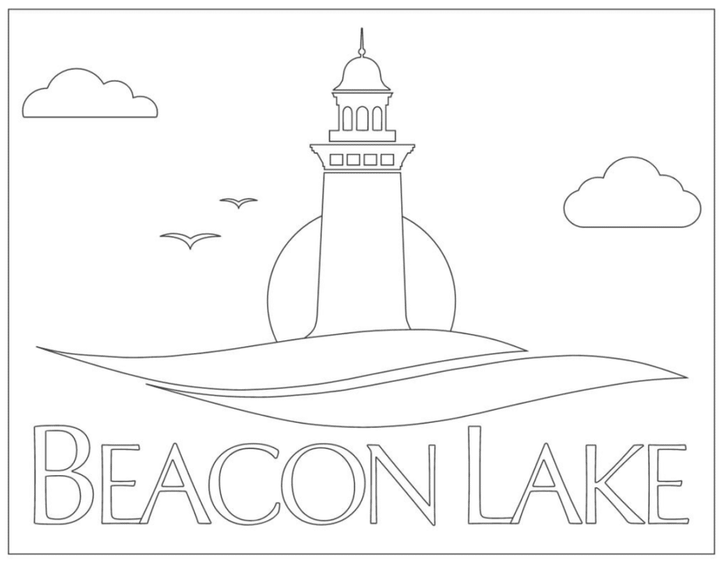 beacon lake's lighthouse coloring sheet