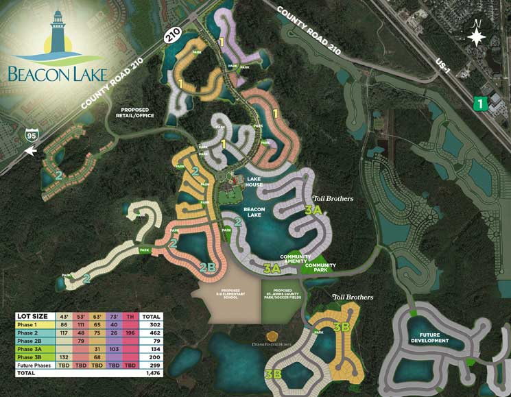 Beacon Lake Our Site Plan Features Homesites with Lake and Nature Preserve Views
