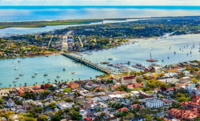 Saint Augustine, Florida from Above View