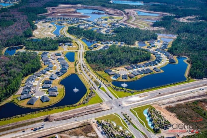 An Aerial View of Beacon Lake, a Resort-Style Community Located in St. Johns County, Florida